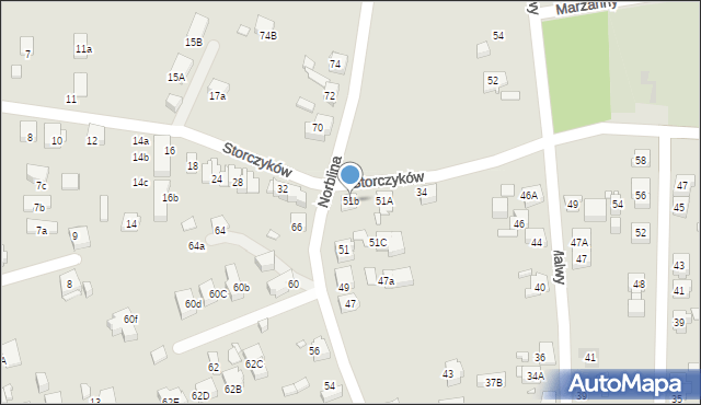 Katowice, Norblina Piotra, 51b, mapa Katowic