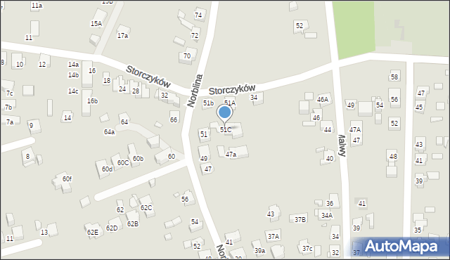 Katowice, Norblina Piotra, 51C, mapa Katowic