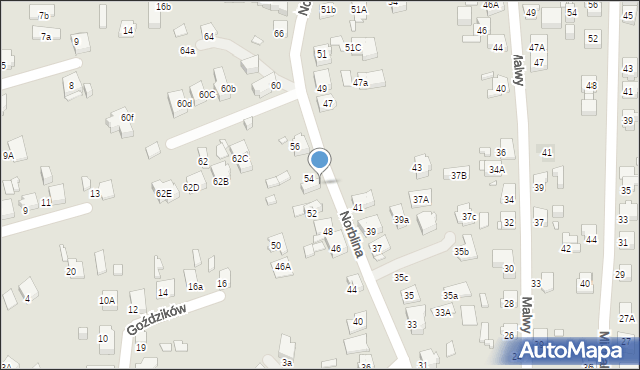 Katowice, Norblina Piotra, 54a, mapa Katowic