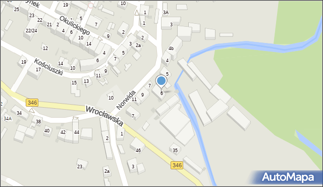 Kąty Wrocławskie, Norwida Cypriana Kamila, 6, mapa Kąty Wrocławskie