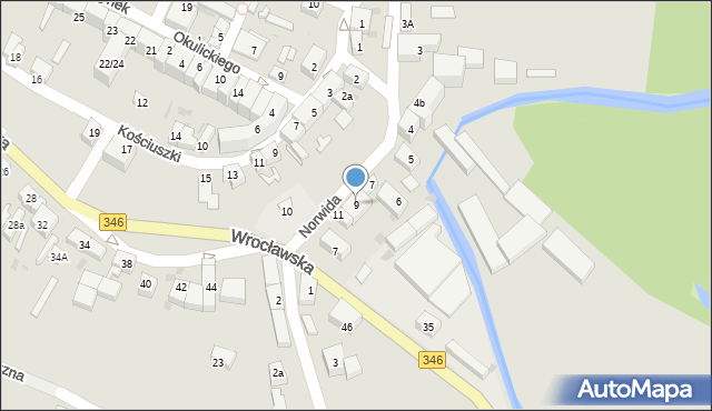 Kąty Wrocławskie, Norwida Cypriana Kamila, 9, mapa Kąty Wrocławskie