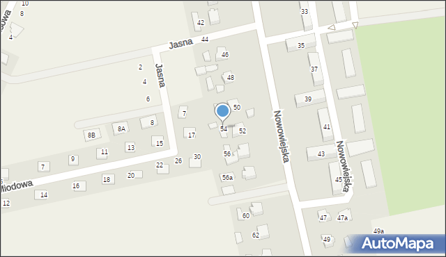 Kaźmierz, Nowowiejska, 54, mapa Kaźmierz