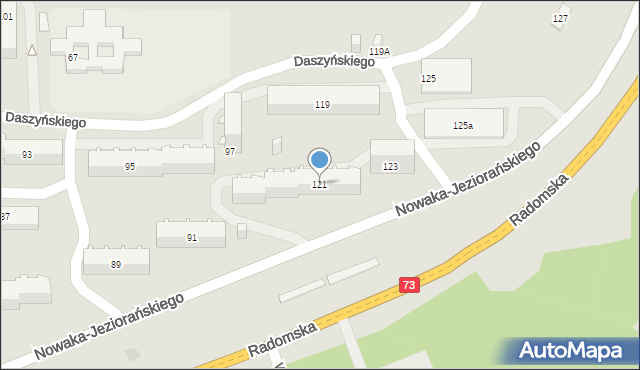 Kielce, Nowaka-Jeziorańskiego Jana, 121, mapa Kielc