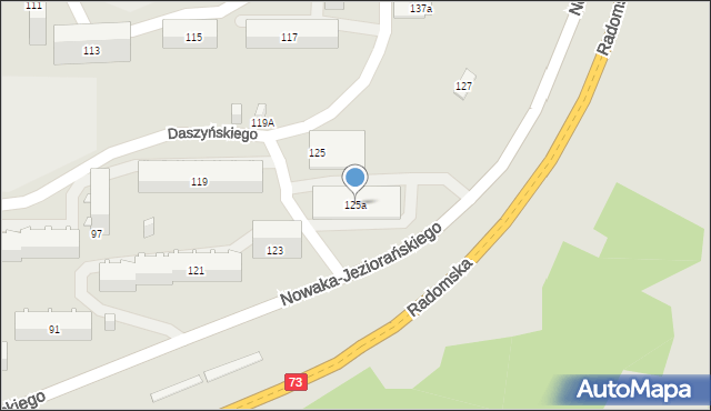 Kielce, Nowaka-Jeziorańskiego Jana, 125a, mapa Kielc