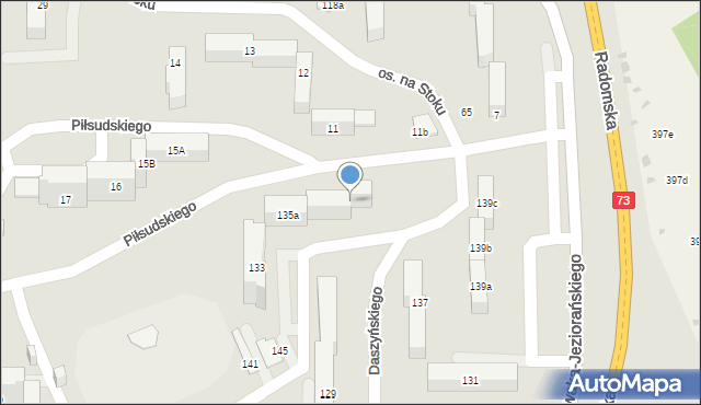 Kielce, Nowaka-Jeziorańskiego Jana, 135b, mapa Kielc
