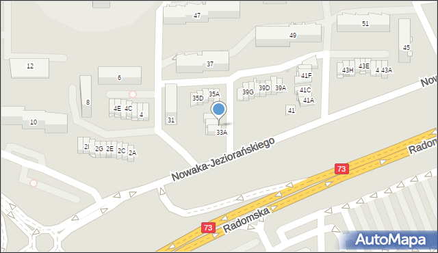 Kielce, Nowaka-Jeziorańskiego Jana, 33B, mapa Kielc