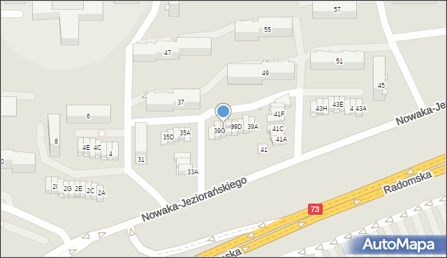 Kielce, Nowaka-Jeziorańskiego Jana, 39F, mapa Kielc