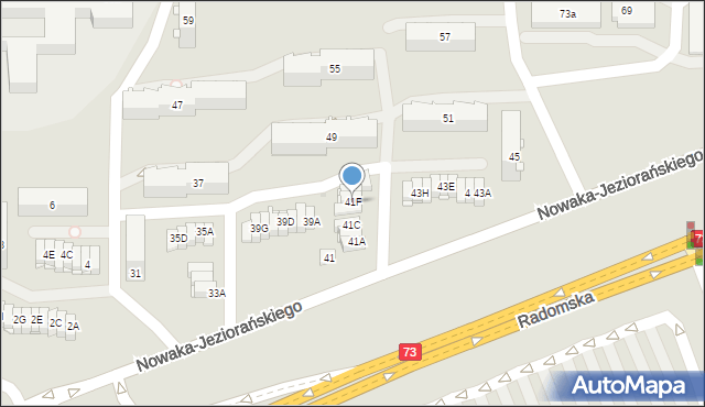 Kielce, Nowaka-Jeziorańskiego Jana, 41F, mapa Kielc