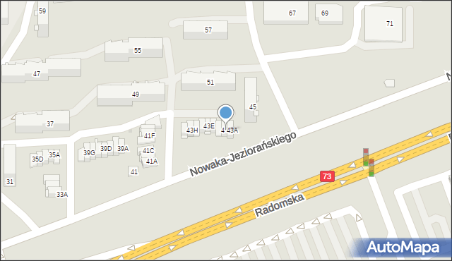 Kielce, Nowaka-Jeziorańskiego Jana, 43B, mapa Kielc