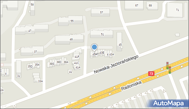 Kielce, Nowaka-Jeziorańskiego Jana, 43H, mapa Kielc