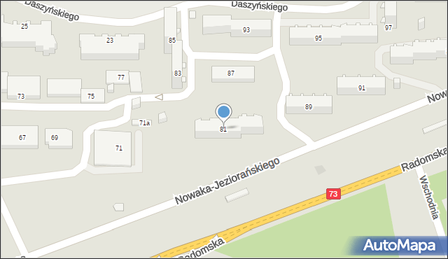 Kielce, Nowaka-Jeziorańskiego Jana, 81, mapa Kielc
