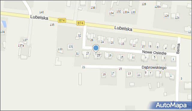 Końskowola, Nowe Osiedle, 25, mapa Końskowola