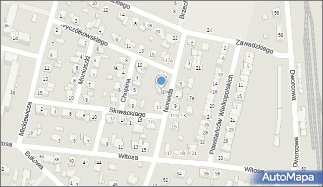 Koronowo, Norwida Cypriana Kamila, 10, mapa Koronowo