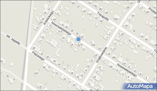 Kościan, Nowowiejskiego Feliksa, 23, mapa Kościan