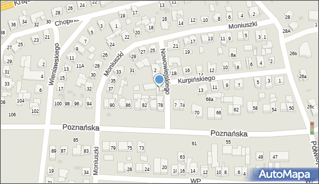 Kostrzyn, Nowowiejskiego Feliksa, 8, mapa Kostrzyn