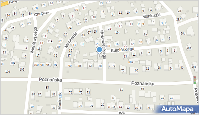 Kostrzyn, Nowowiejskiego Feliksa, 8, mapa Kostrzyn