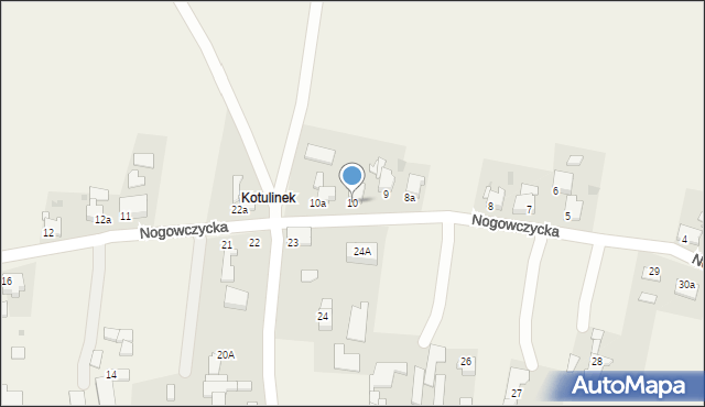 Kotulin, Nogowczycka, 10, mapa Kotulin