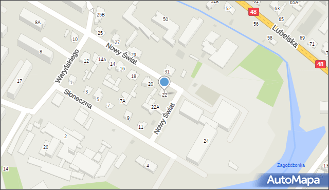 Kozienice, Nowy Świat, 22, mapa Kozienice