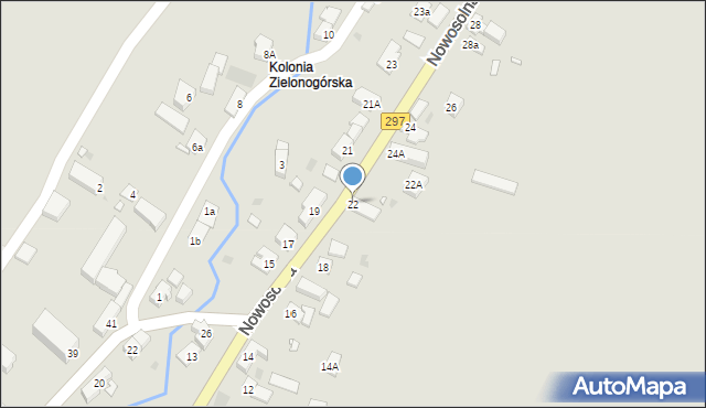 Kożuchów, Nowosolna, 22, mapa Kożuchów