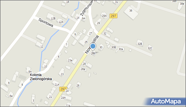 Kożuchów, Nowosolna, 28b, mapa Kożuchów