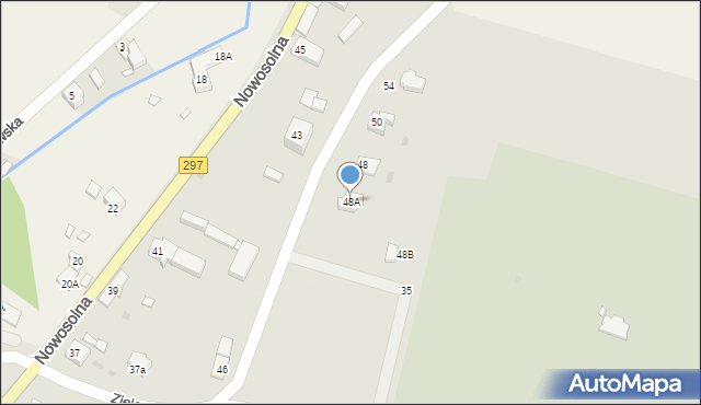 Kożuchów, Nowosolna, 48A, mapa Kożuchów