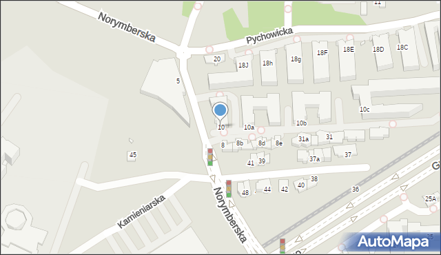 Kraków, Norymberska, 10, mapa Krakowa