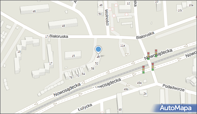 Kraków, Nowosądecka, 46, mapa Krakowa