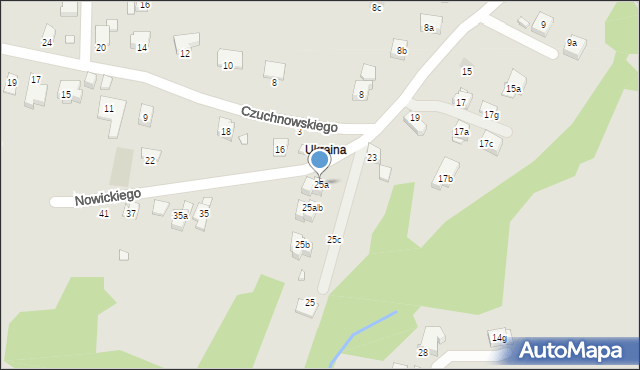 Kraków, Nowickiego Maksymiliana, 25a, mapa Krakowa