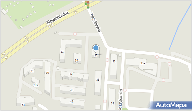 Kraków, Nowohucka, 37, mapa Krakowa