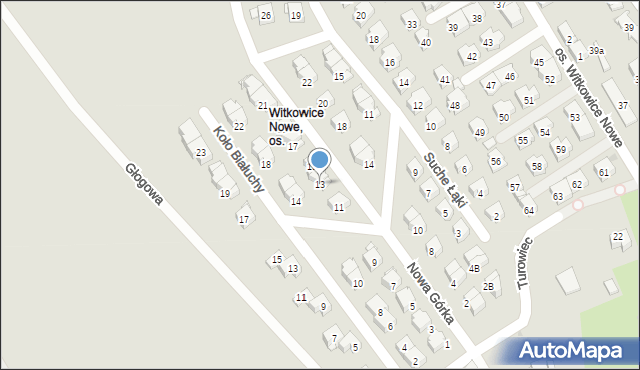 Kraków, Nowa Górka, 13, mapa Krakowa