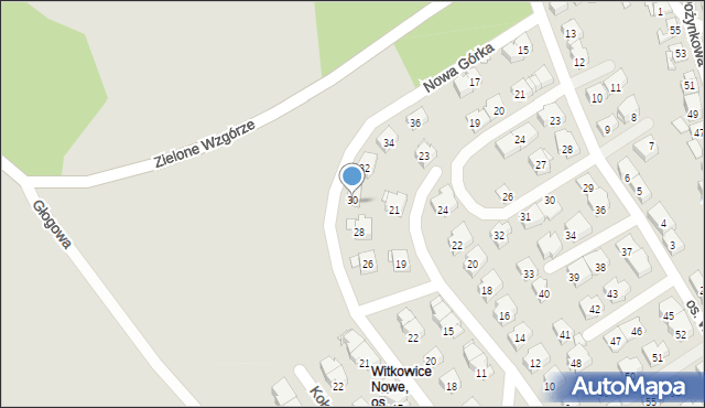 Kraków, Nowa Górka, 30, mapa Krakowa