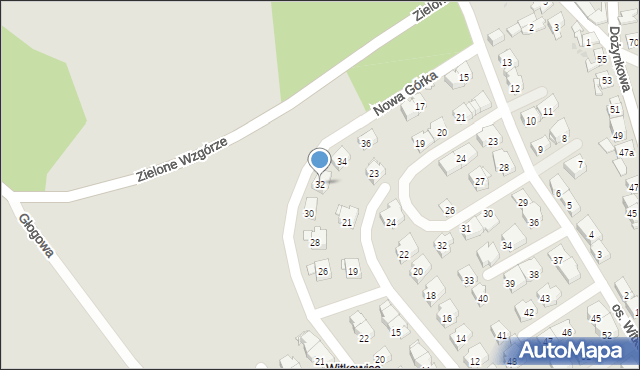 Kraków, Nowa Górka, 32, mapa Krakowa