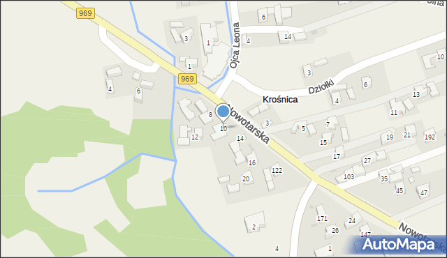 Krośnica, Nowotarska, 10, mapa Krośnica