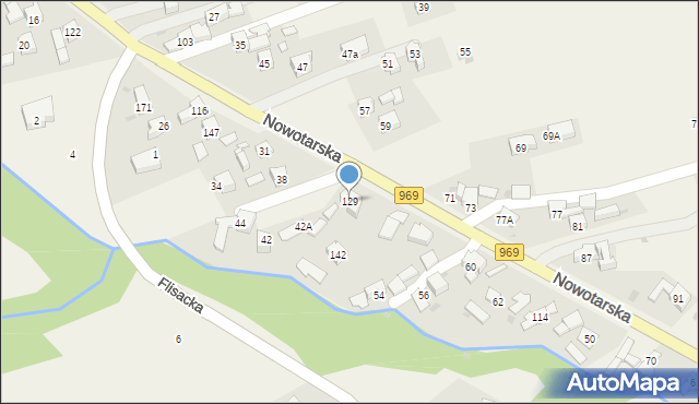 Krośnica, Nowotarska, 129, mapa Krośnica