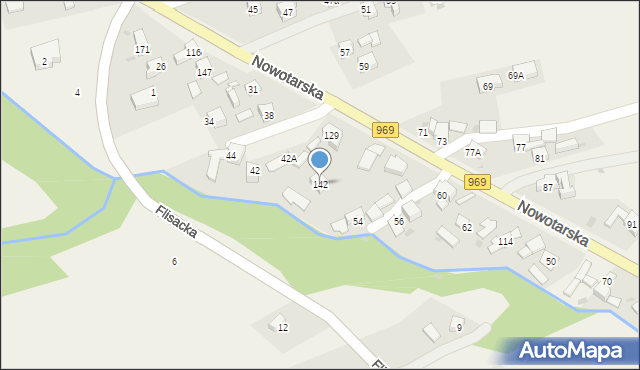 Krośnica, Nowotarska, 142, mapa Krośnica