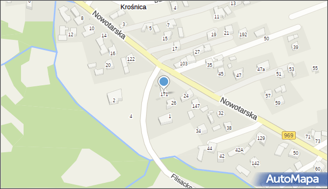 Krośnica, Nowotarska, 171, mapa Krośnica