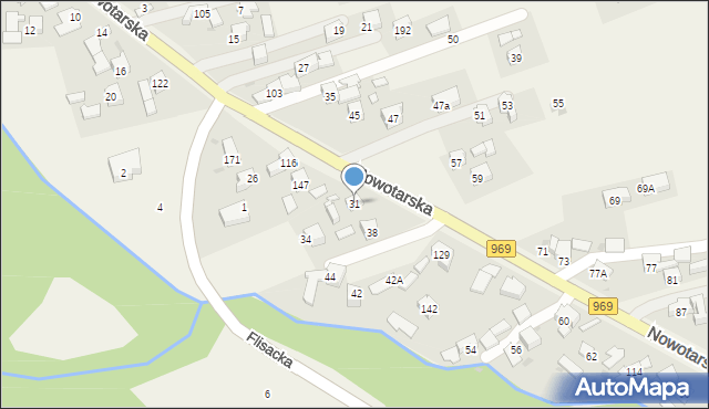 Krośnica, Nowotarska, 31, mapa Krośnica