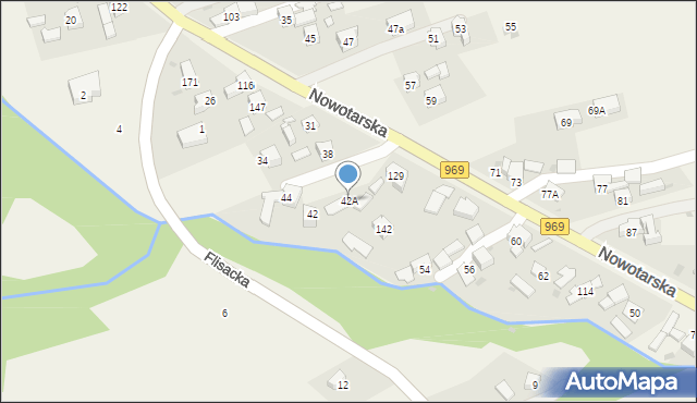 Krośnica, Nowotarska, 42A, mapa Krośnica