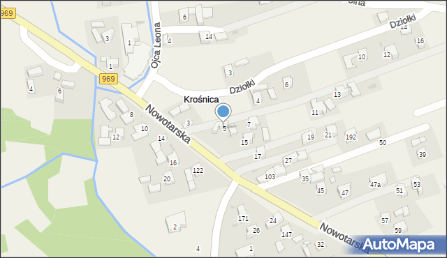 Krośnica, Nowotarska, 5, mapa Krośnica