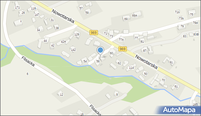 Krośnica, Nowotarska, 58, mapa Krośnica