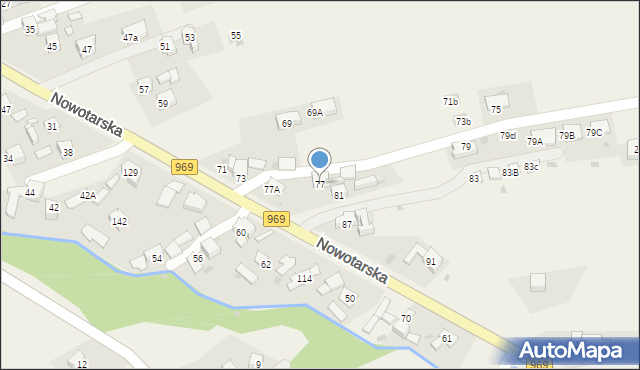 Krośnica, Nowotarska, 77, mapa Krośnica