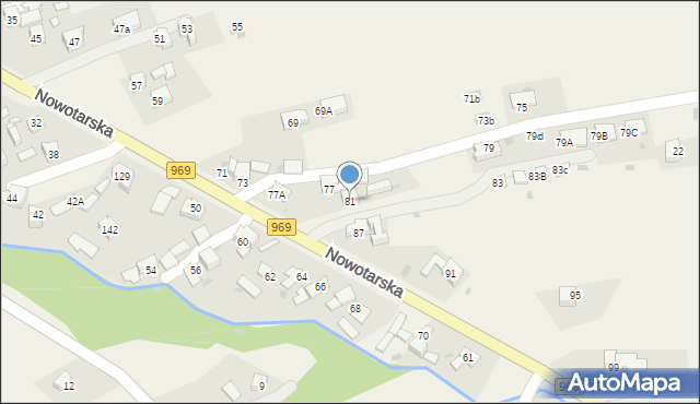 Krośnica, Nowotarska, 81, mapa Krośnica