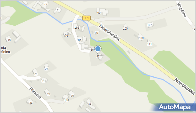 Krośnica, Nowotarska, 82, mapa Krośnica