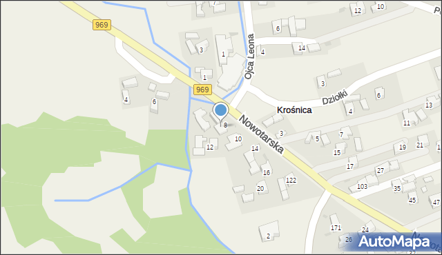 Krośnica, Nowotarska, 85, mapa Krośnica