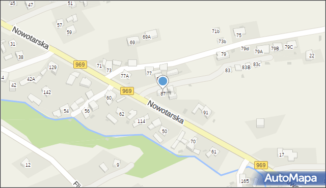 Krośnica, Nowotarska, 87, mapa Krośnica