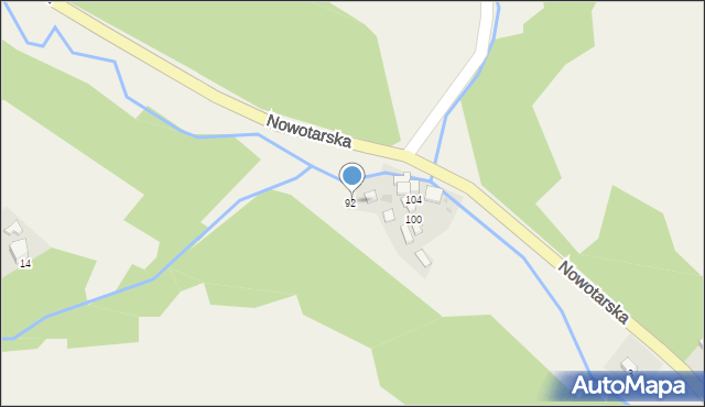 Krośnica, Nowotarska, 92a, mapa Krośnica