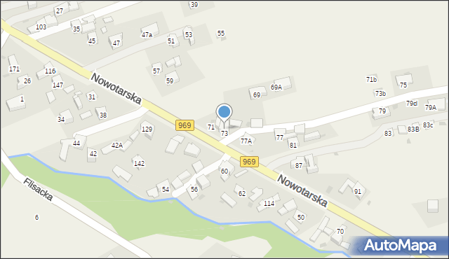 Krośnica, Nowotarska, 95, mapa Krośnica