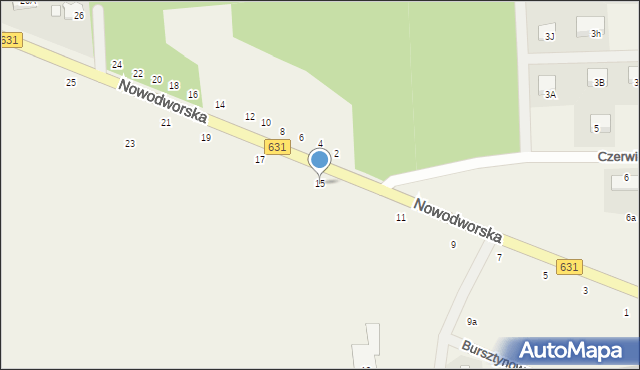 Krubin, Nowodworska, 15, mapa Krubin