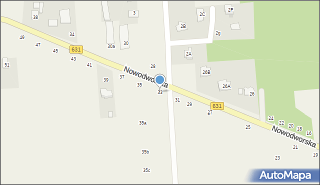 Krubin, Nowodworska, 33, mapa Krubin