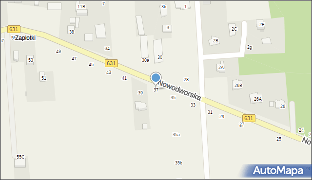 Krubin, Nowodworska, 37, mapa Krubin